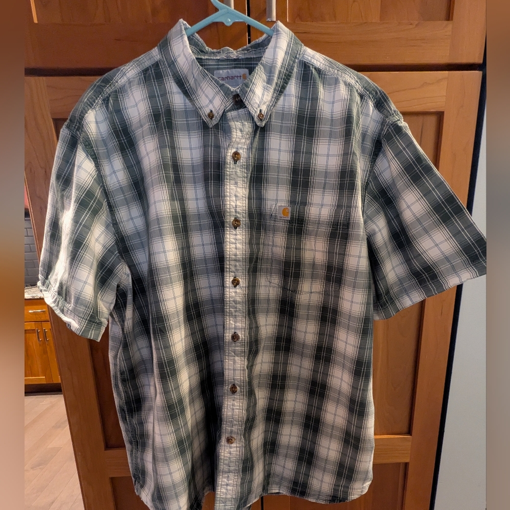 Mens Carhartt Relaxed Fit Casual Button Down Short Sleeve, 2XL